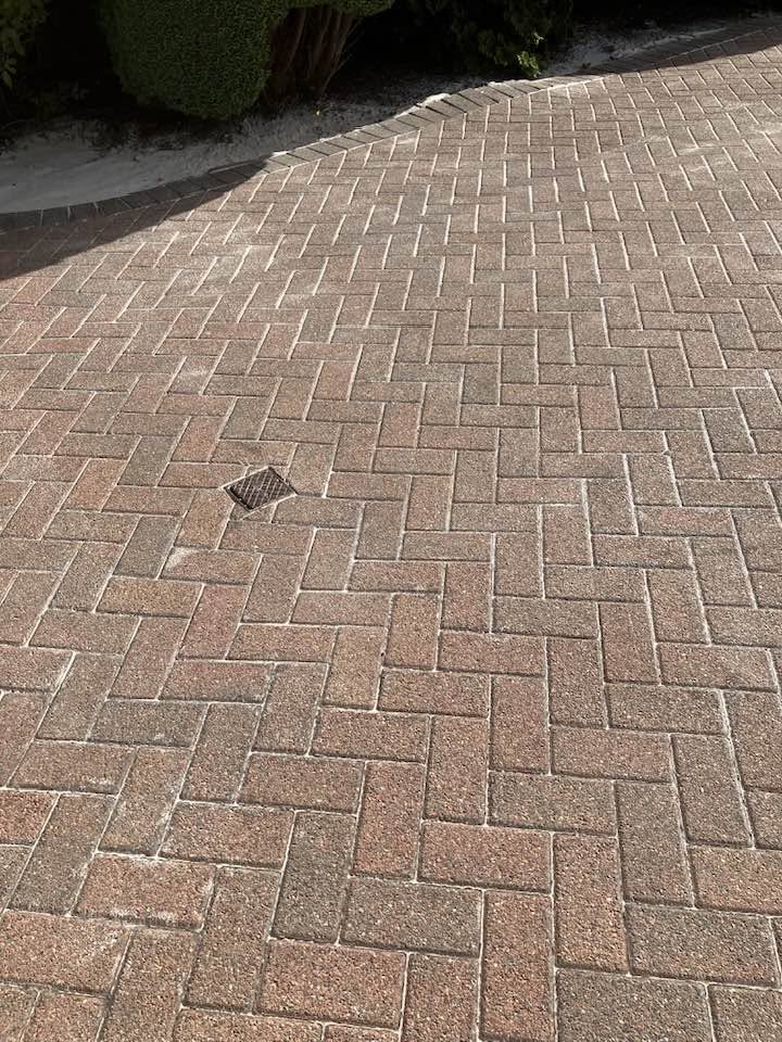 Block paving after professional pressure cleaning
