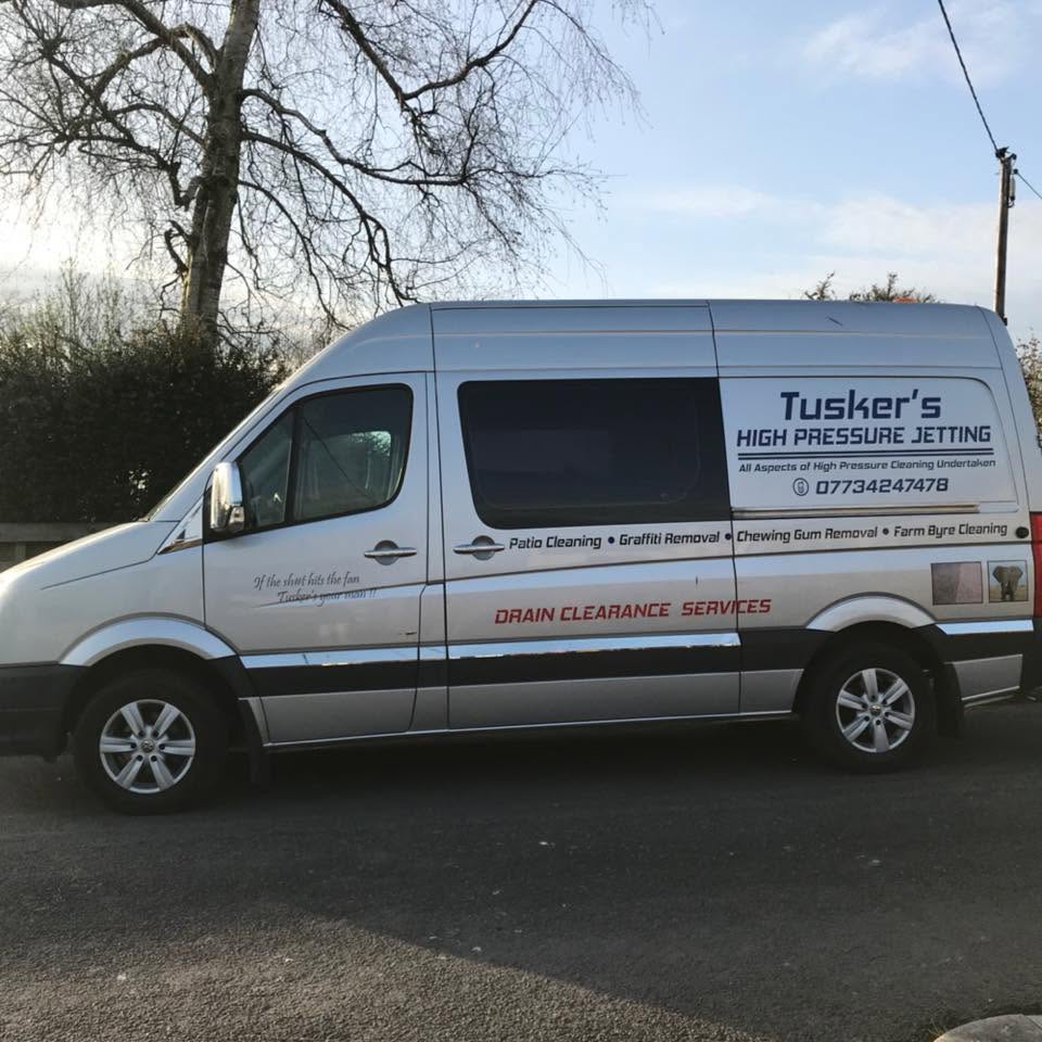 Tuskers High Pressure Jetting van used for patio cleaning and drain clearance